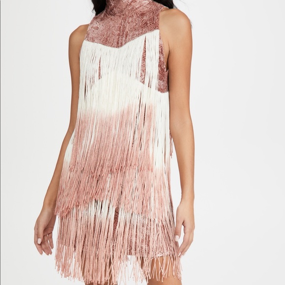 Alexis mayla fringe pink dress NWT xs